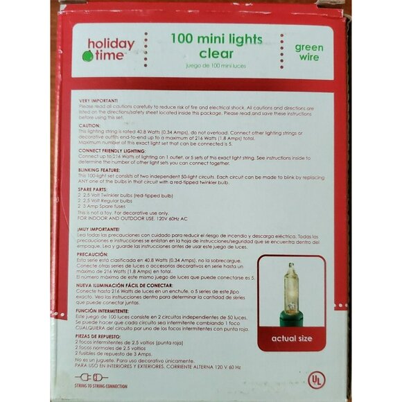 New String Lights 100 Clear White Mini Bulbs Christmas Wedding Party Patio Deck - Picture 3 of 5